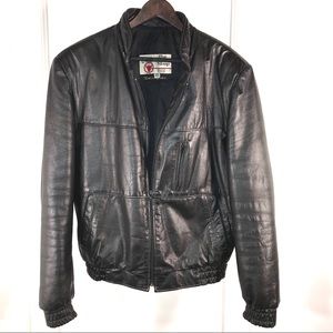 Vintage Men’s Leather Bomber Jacket, nice quality